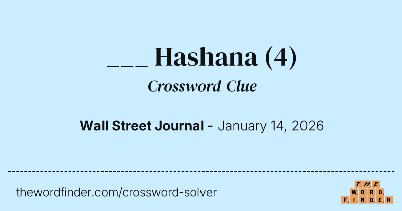 ___ Hashana crossword clue image