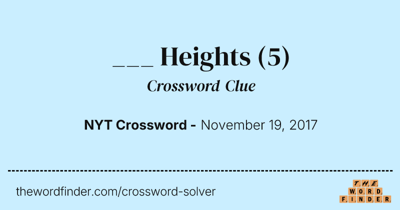 ___ Heights crossword clue image