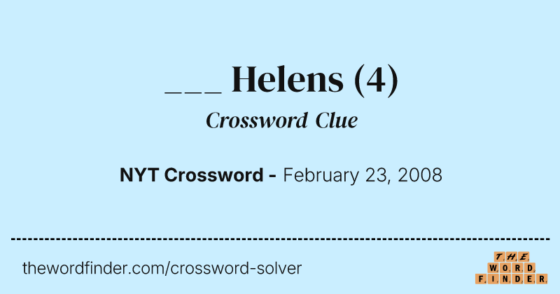 ___ Helens crossword clue image