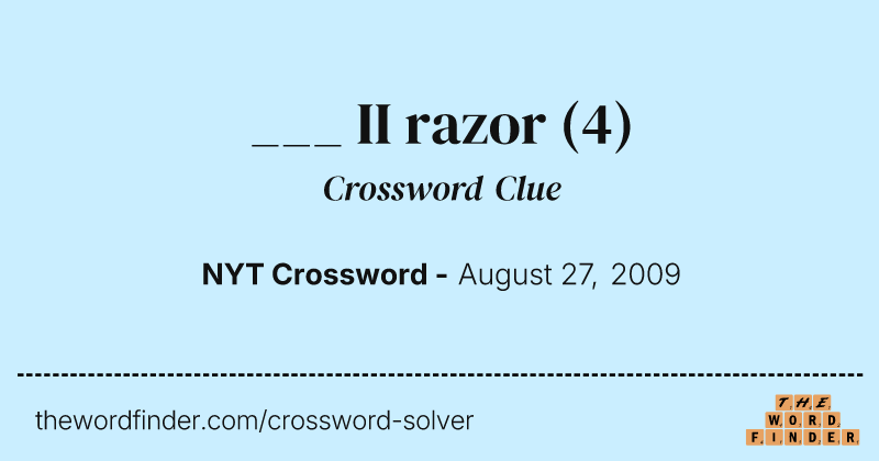 ___ II razor crossword clue image