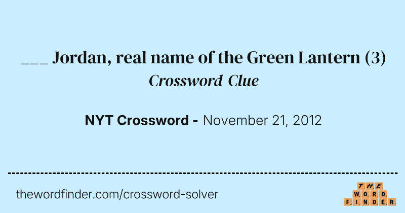 ___ Jordan, real name of the Green Lantern crossword clue image