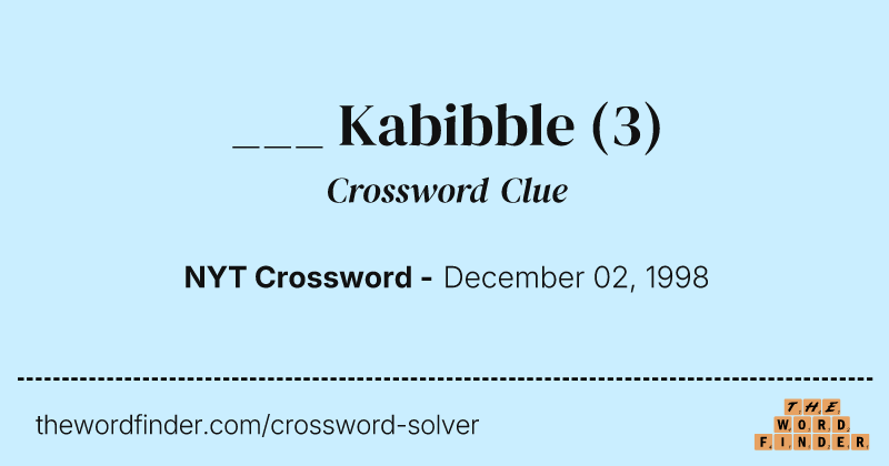 ___ Kabibble crossword clue image