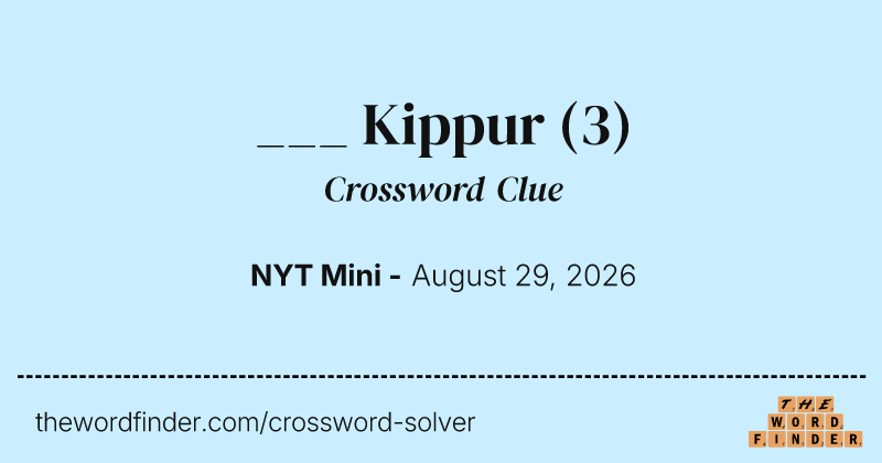___ Kippur crossword clue image