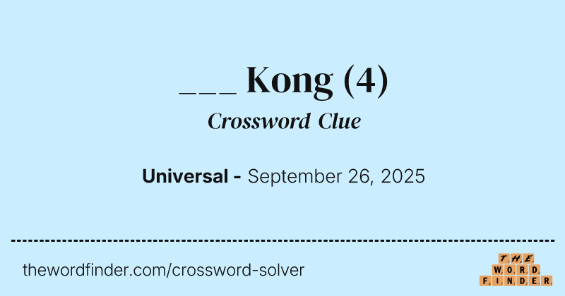 ___ Kong crossword clue image