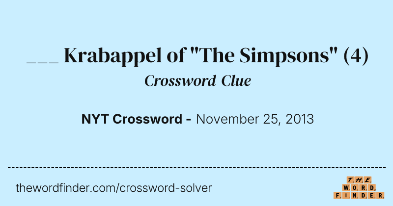 ___ Krabappel of "The Simpsons" crossword clue image