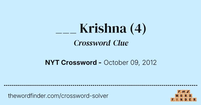 ___ Krishna crossword clue image