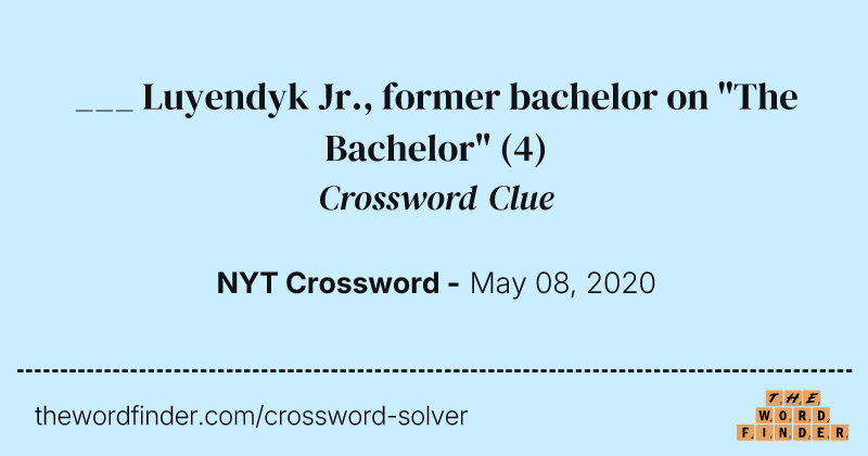 ___ Luyendyk Jr., former bachelor on "The Bachelor" crossword clue image