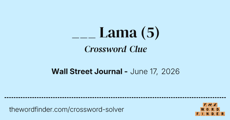 ___ Lama crossword clue image