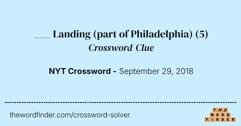 ___ Landing (part of Philadelphia) crossword clue image