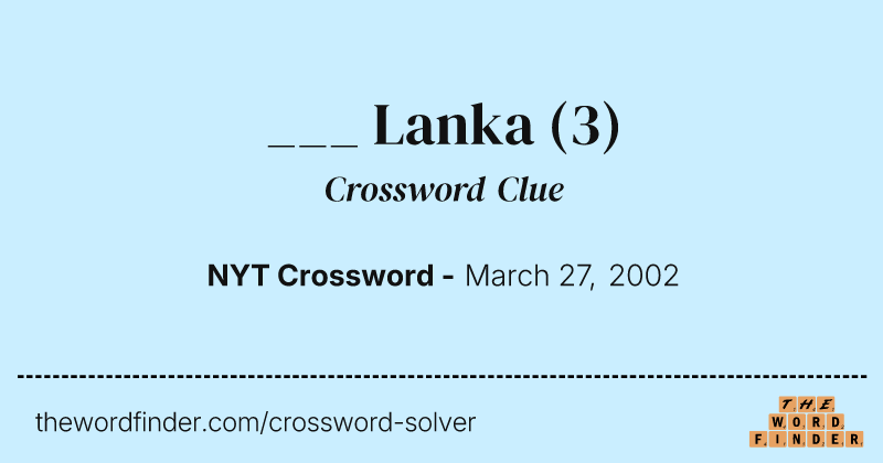 ___ Lanka crossword clue image