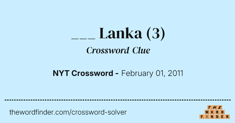 ___ Lanka crossword clue image