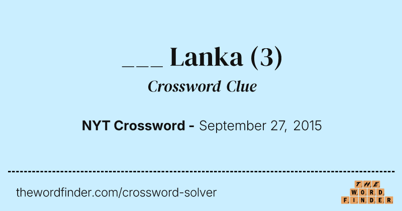___ Lanka crossword clue image