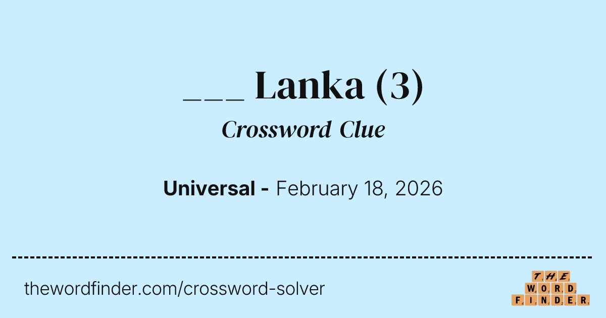 Lanka — Crossword Clue