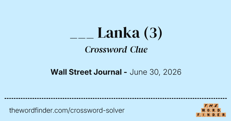 ___ Lanka crossword clue image