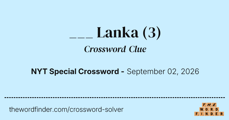 ___ Lanka crossword clue image