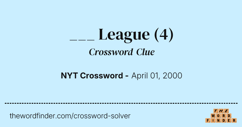 ___ League crossword clue image