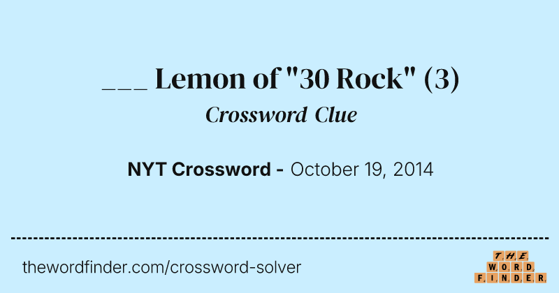 ___ Lemon of "30 Rock" crossword clue image