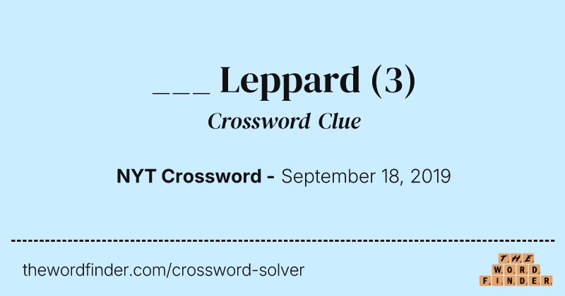 ___ Leppard crossword clue image