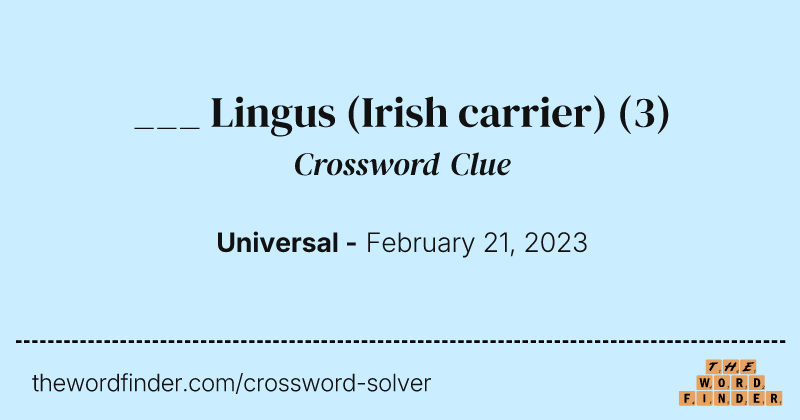___ Lingus (Irish carrier) crossword clue image