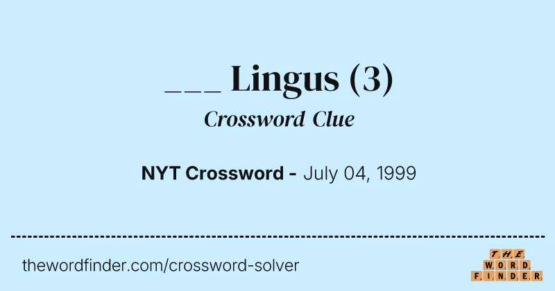 ___ Lingus crossword clue image