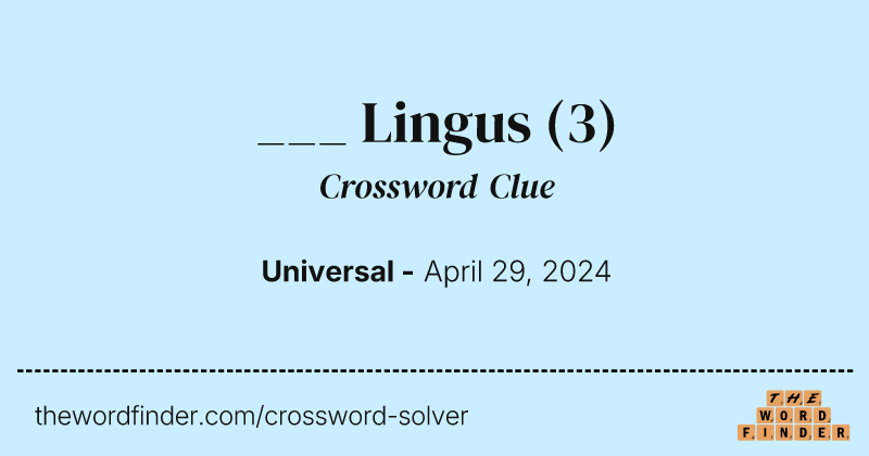 ___ Lingus crossword clue image