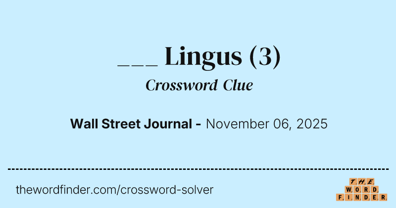 ___ Lingus crossword clue image