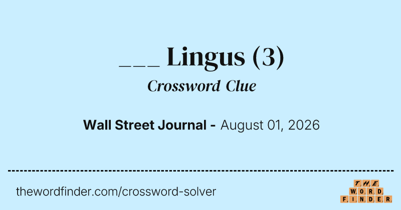 ___ Lingus crossword clue image