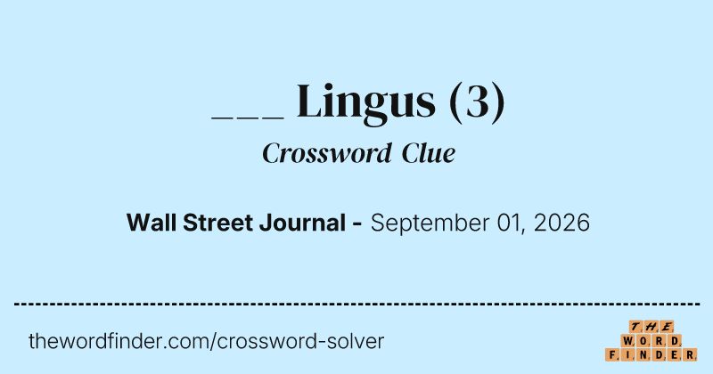 ___ Lingus crossword clue image