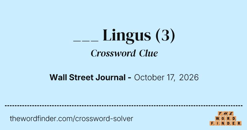 ___ Lingus crossword clue image
