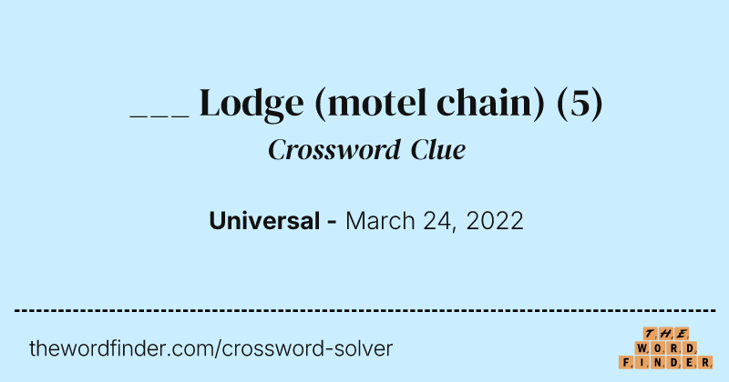 ___ Lodge (motel chain) crossword clue image