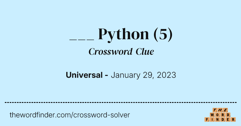 ___ Python crossword clue image