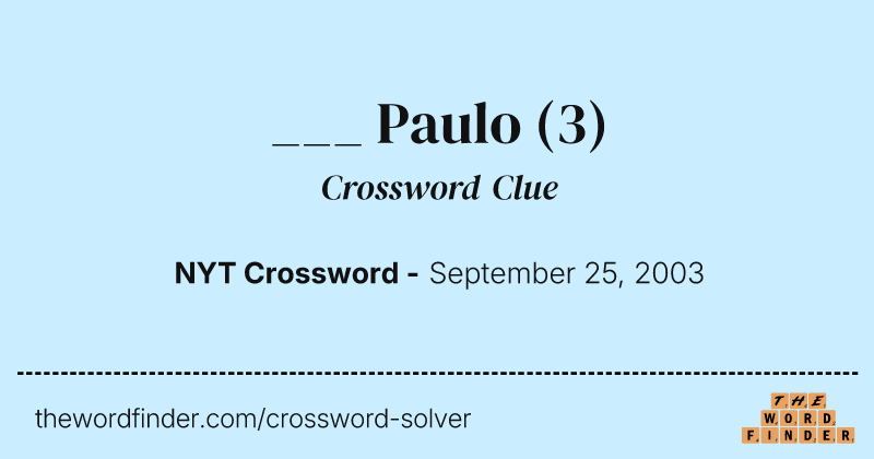 ___ Paulo crossword clue image