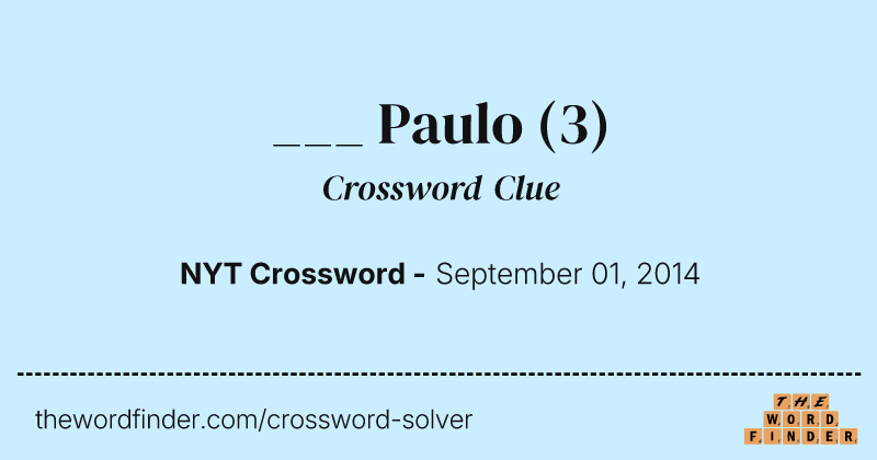 ___ Paulo crossword clue image