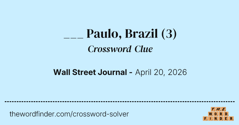 ___ Paulo, Brazil crossword clue image