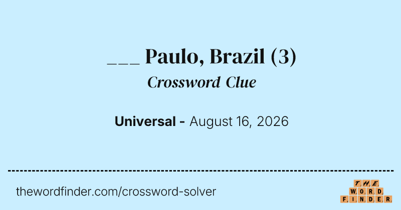 ___ Paulo, Brazil crossword clue image