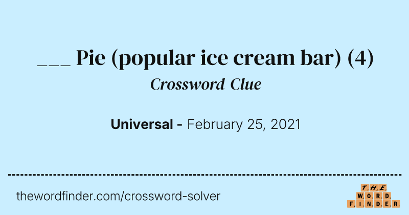 ___ Pie (popular ice cream bar) crossword clue image