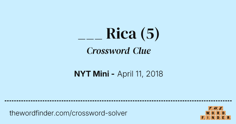 ___ Rica crossword clue image
