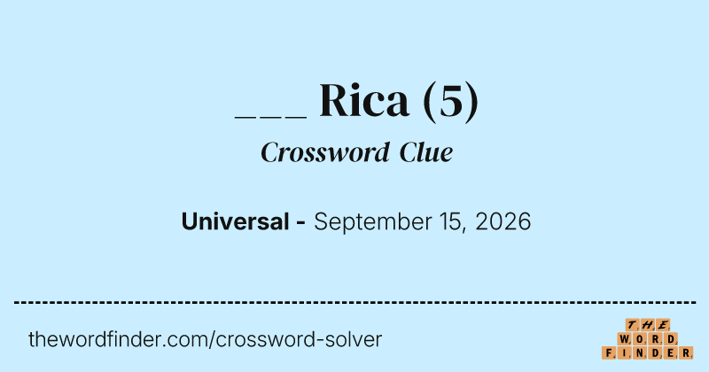___ Rica crossword clue image