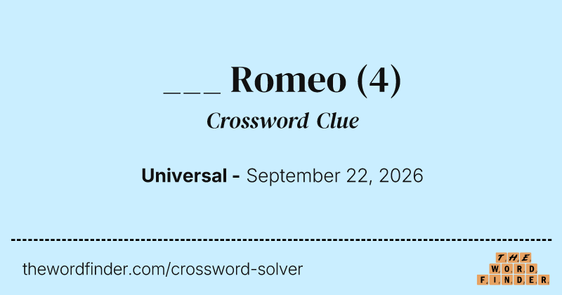 ___ Romeo crossword clue image