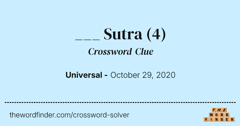 ___ Sutra crossword clue image
