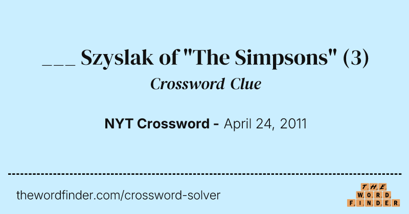 ___ Szyslak of "The Simpsons" crossword clue image