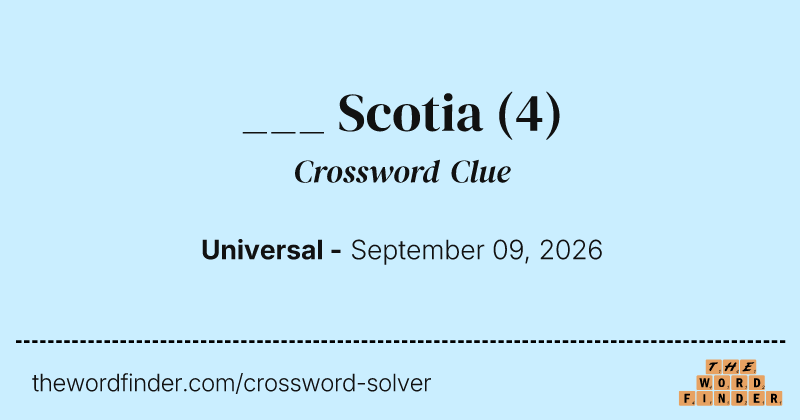 ___ Scotia crossword clue image