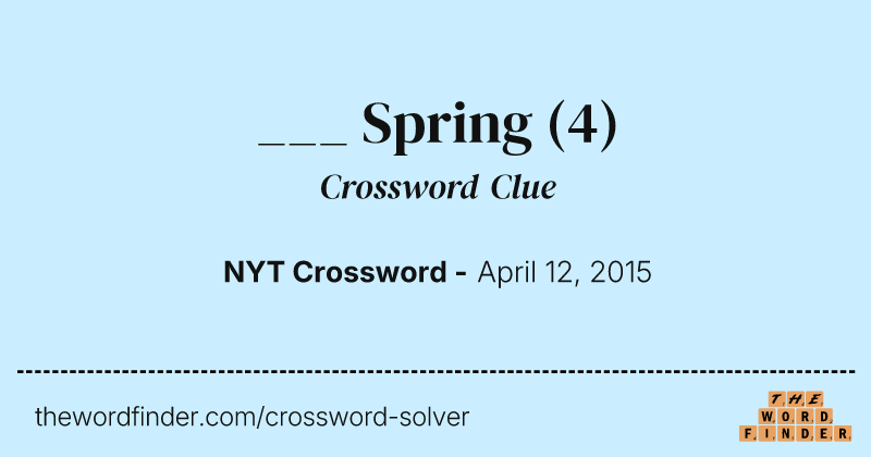 ___ Spring crossword clue image