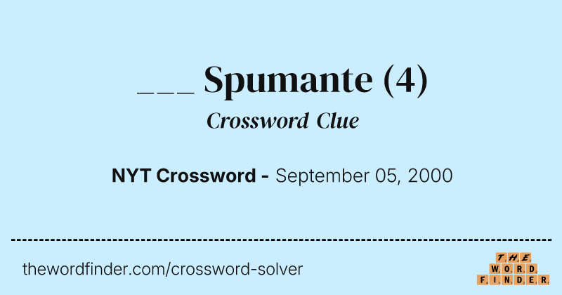___ Spumante crossword clue image