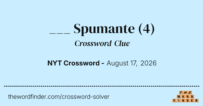 ___ Spumante crossword clue image