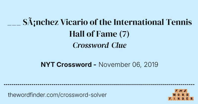 ___ Sánchez Vicario of the International Tennis Hall of Fame crossword clue image