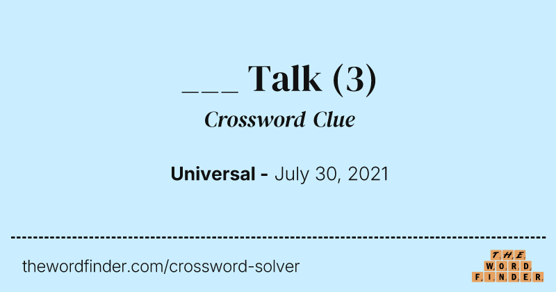 ___ Talk crossword clue image