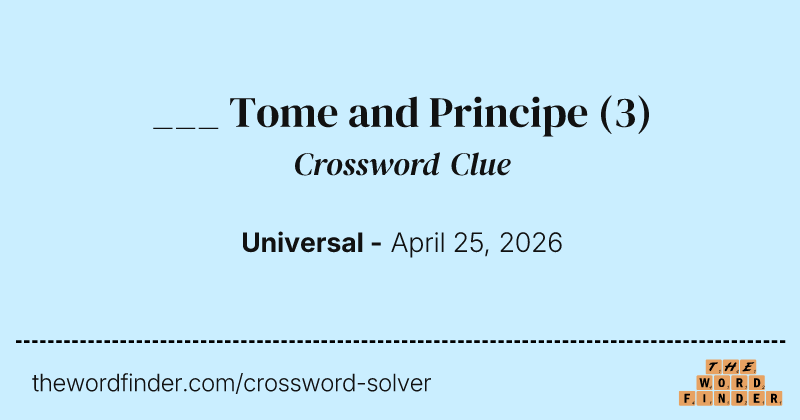 ___ Tome and Principe crossword clue image