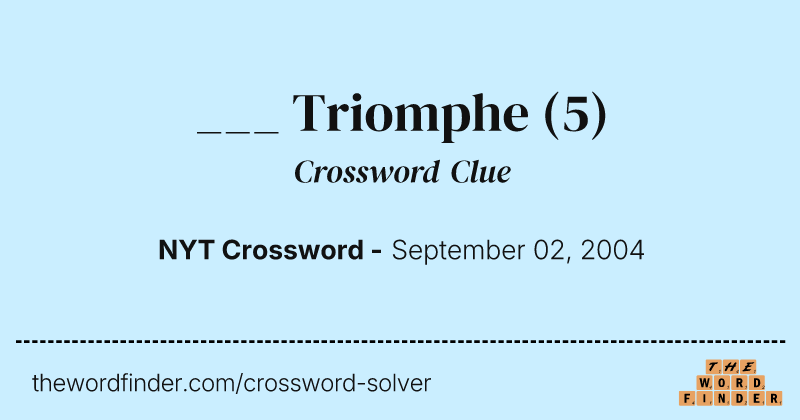 ___ Triomphe crossword clue image