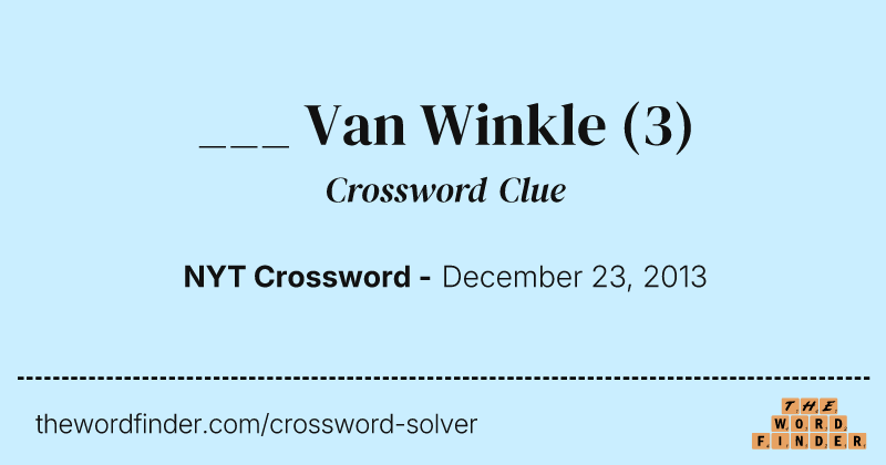 ___ Van Winkle crossword clue image